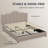 Beige Upholstered Platform Full Size Modern Bed Frame with Adjustable Headboard, Type-C & USB Charging Ports, Noise-Free Wood & Metal Structure, Sturdy Support up to 900lbs, No Box Spring Needed-1744978128-1810536548