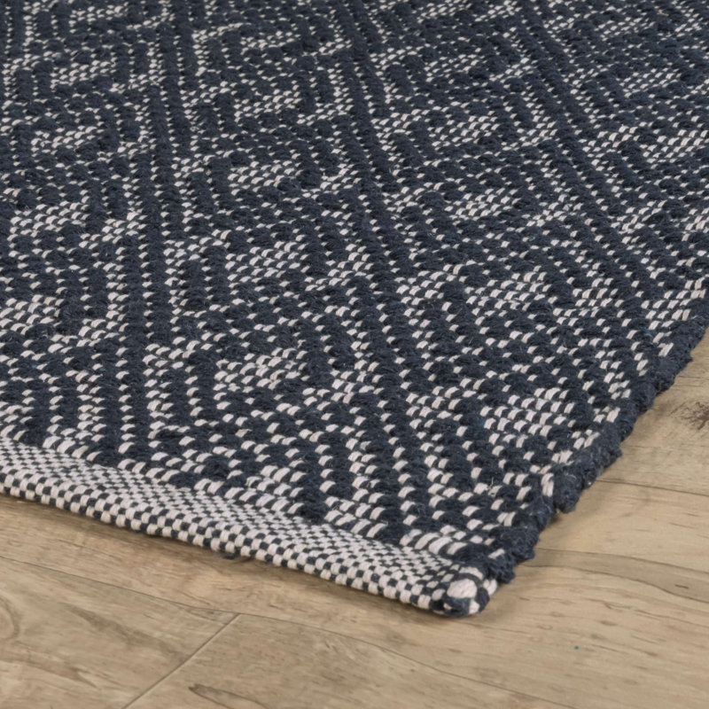 Tapis en coton tissé à la main Optic Diamond, Rectangle 4 pi x 6 pi