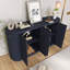 Buffet 63 po en MDF à 4 portes avec tablettes réglables pour bureau, vestibule et salon-583132081
