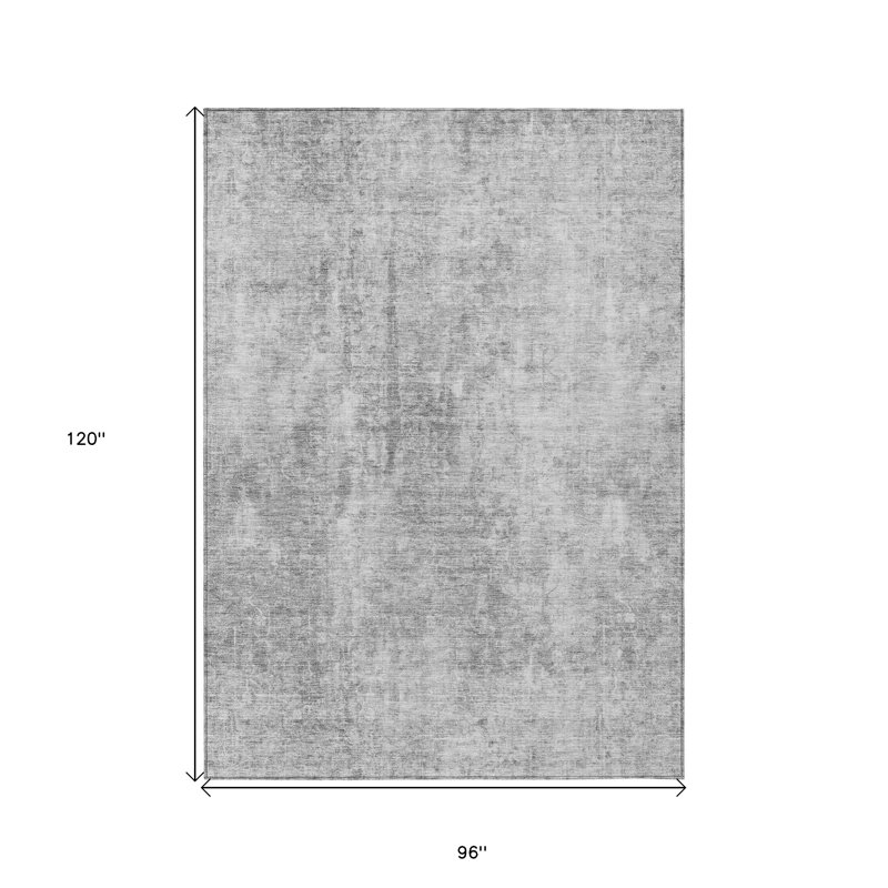 Tapis extérieur lavable abstrait gris et argent 8 pi x 10 pi gris anthracite