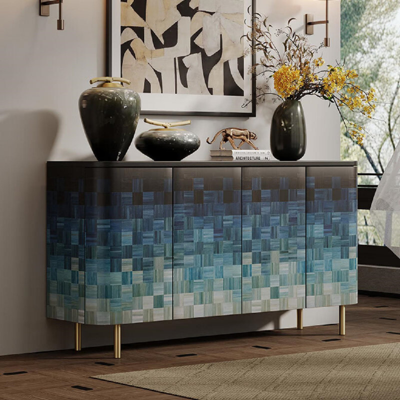 High-End Painted Sideboard, 33.46" H x 55.12" W x 15.75" D