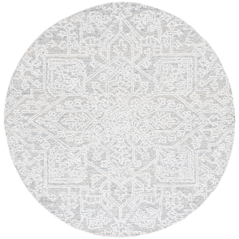 Ebony Hand Tufted Performance Abstract Rug, Round 6'