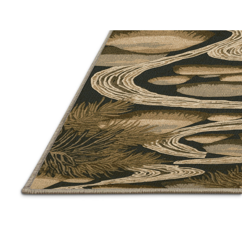 Machine Washable Nature Brown Area Rug