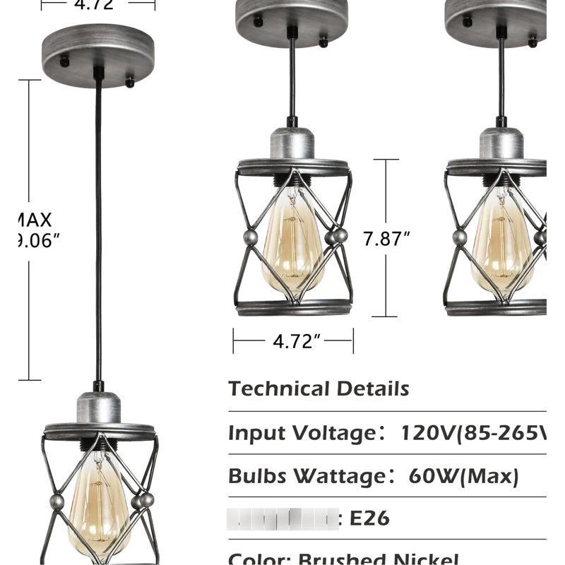 Luminaire suspendu industriel industriel gris argenté réglable pour les espaces intérieurs dans la chambre à coucher, le sous-sol, le vestibule et le vestibule.