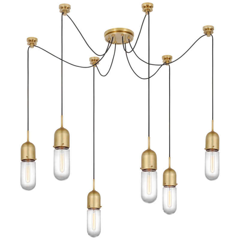 Junio 6 - Light Chandelier, Clear, Polished Nickel
