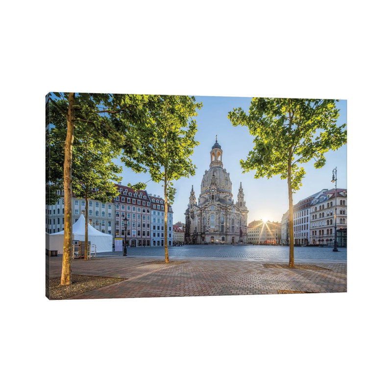 Neumarkt Square and Frauenkirche in Dresden, Saxony, Germany 1 Piece Wrapped Canvas Wall Art
