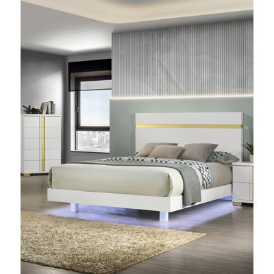 1pc Bed Underbed LED Modern Bedroom Furniture Acrylic Trim Mattress Ready Bedframe
