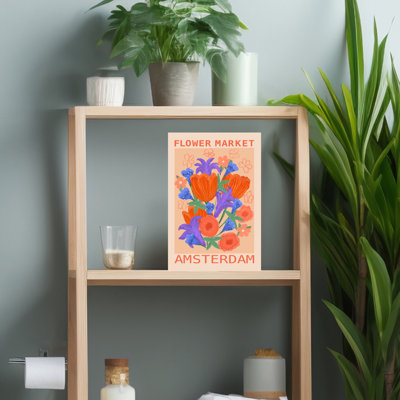 Amsterdam Flower Market Abstract Bold Colorful Tulip City Flower Wall Art