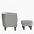 Velvet Accent Chair with Ottoman, Modern Barrel Chair Armchair for Living Room, Bedroom-1339113836