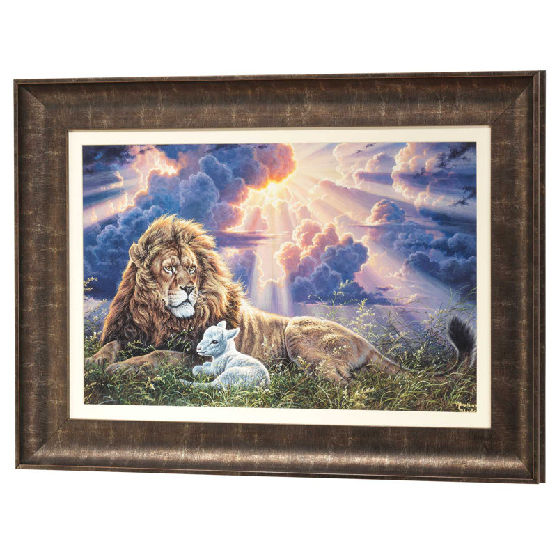 Frame Art Lion Lamb Perfect Peace