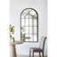 34X65.5" Arched Mirror With Black And Gold Design For Living Spaces, Making A Bold Statement Reflecting Elegance