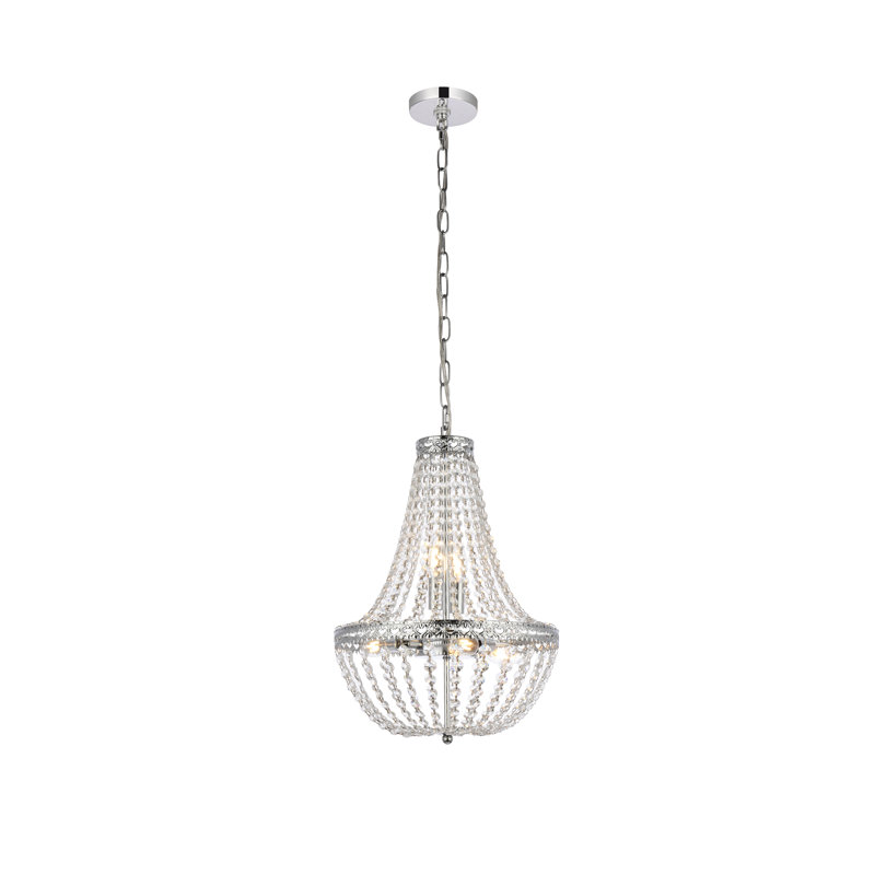 Priyanka 5 - Light Crystal Dimmable Teardrop Chandelier, Chrome