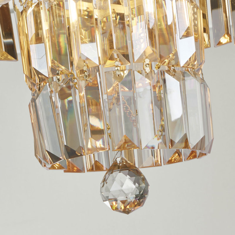 Oppice Glass Flush Mount, Satin Brass
