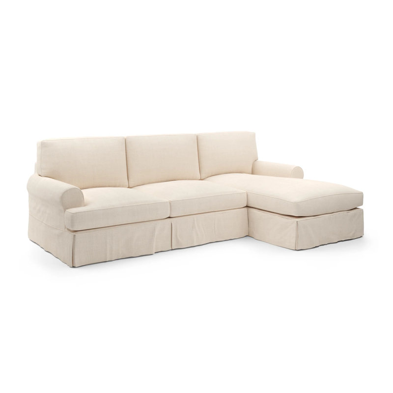 Studio 3 Sectional Chaise, Beige Polyester Blend
