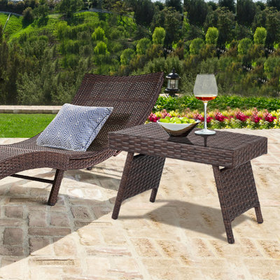 Table basse pliante en rotin Hielm
