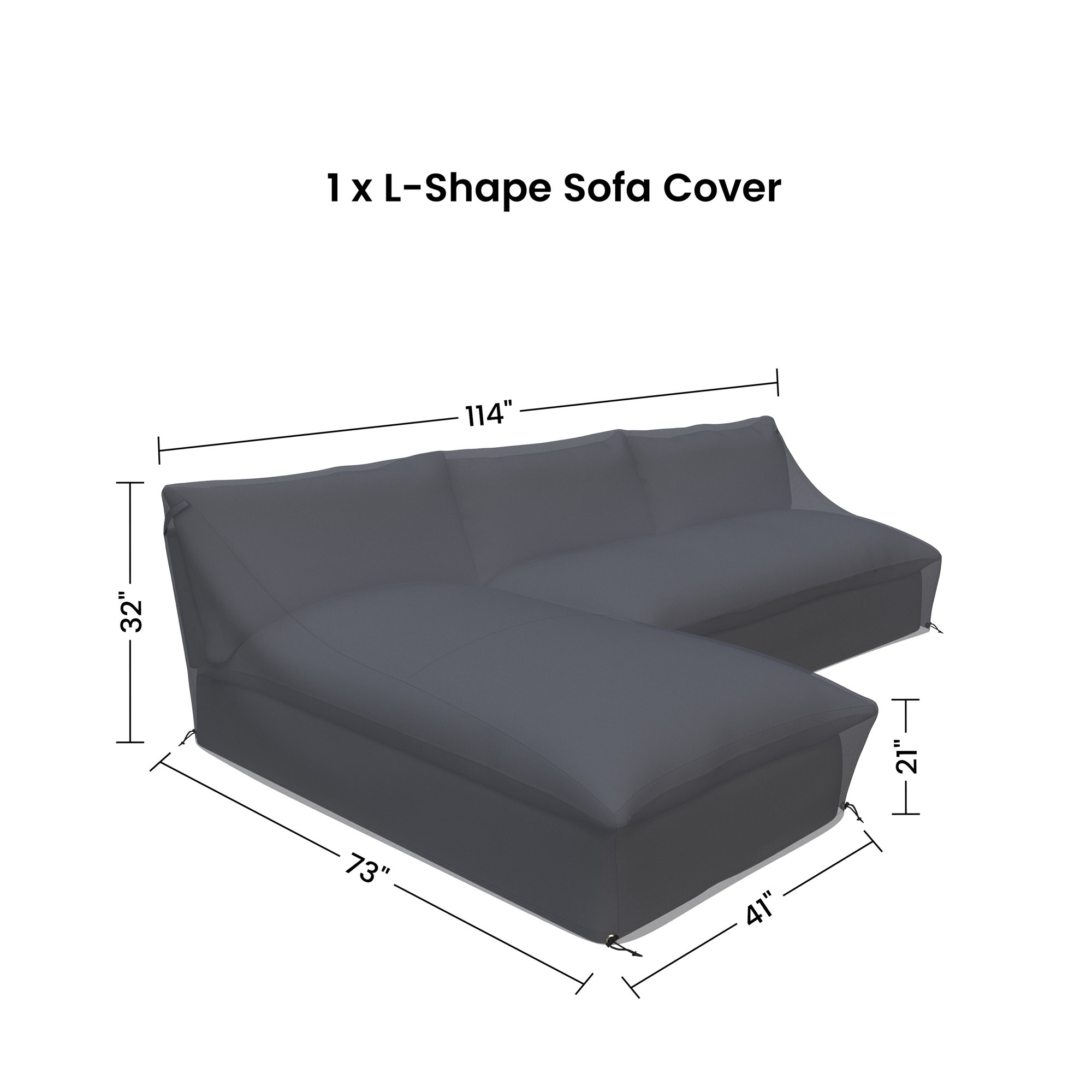 Ammon 111'' Wide Aluminum Patio Sectional L- Shape Sofa Cover