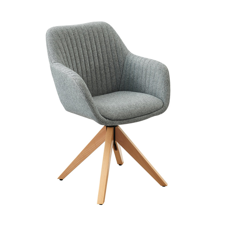 Upholstered Swivel Office Desk Chair, Gray
