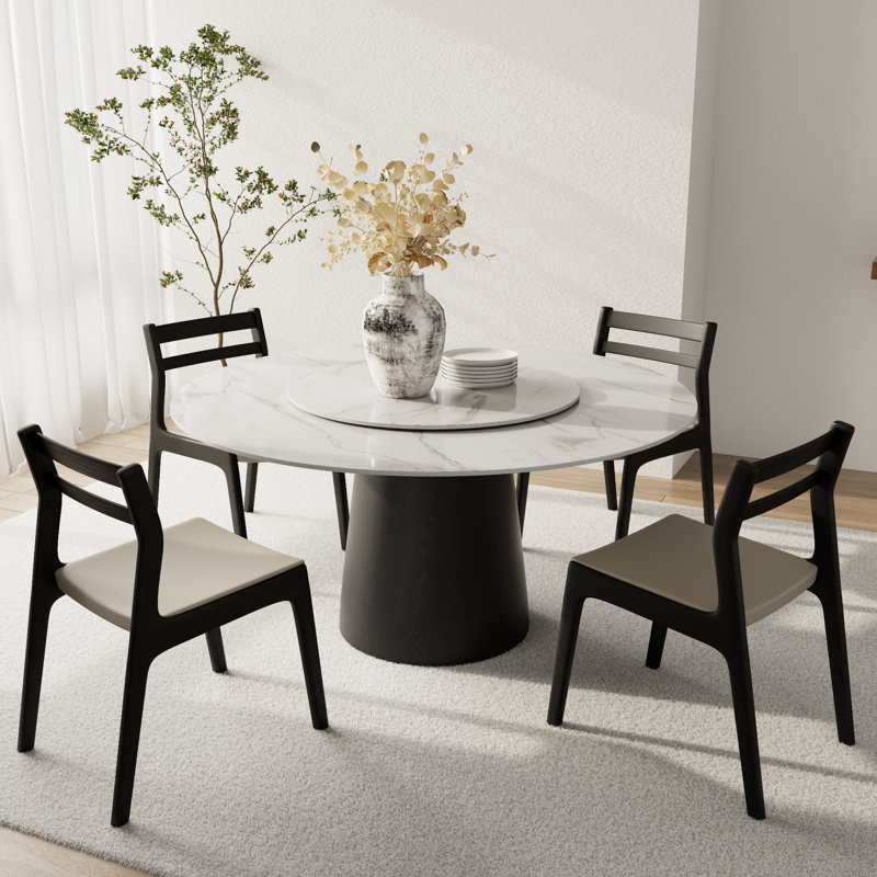 Table de salle à manger Bobrow, Pandora / noir, H 29,52 po x L 53,15 po x l 53,15 po, Black