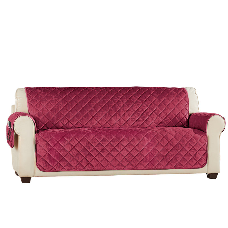 Housse pour canapé à coussins carrés/rectangulaires, H 0,6 po x l 75 po x P 110 po, Rouge