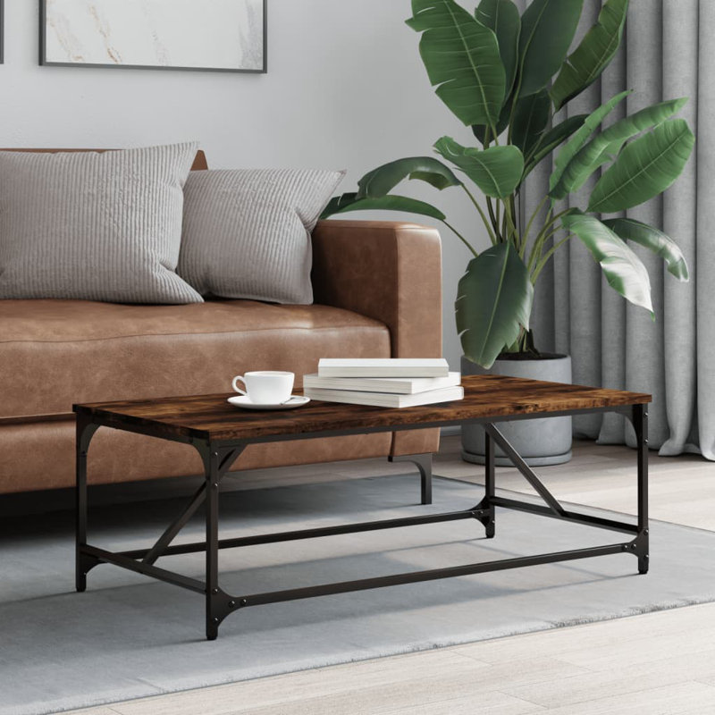 Pamuklu Four Leg Coffee Table, 35cm H x 100cm W x 50cm D, Brown Oak