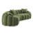 Nuoyi 126.8" W Curved Chenille Sofa -1552542638