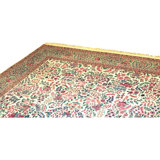 High-Quality Hand-Knotted Ivory And Light Green Area Rug