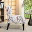 Chaise d'appoint contemporaine en tissu à imprimé floral mauve - Teinture avec choix d'espace de vie