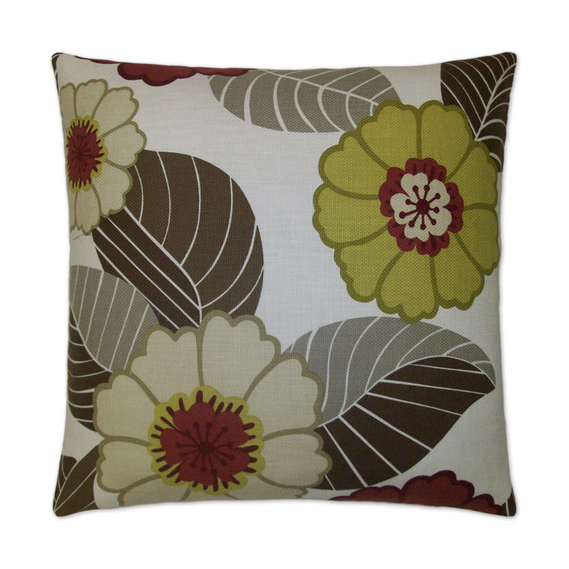 Flower Power Floral Throw Pillow, 24"H x 24"W