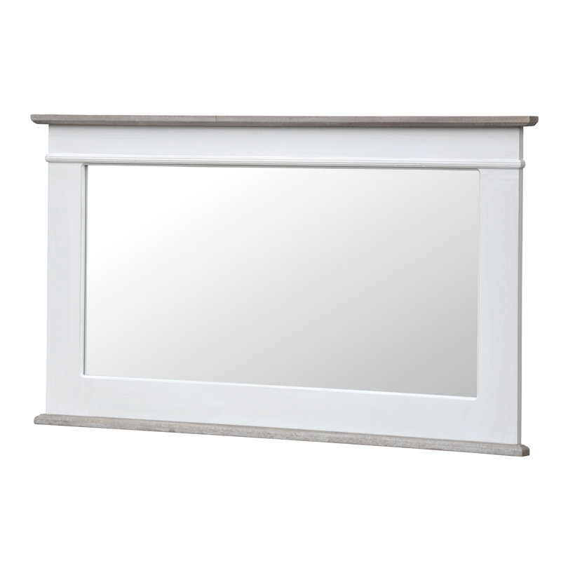 Circee Solid Wood Flat Wall Mirror, Dark Brown