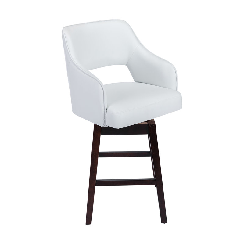 Tabouret de comptoir pivotant Elser, Café noir, Blanc