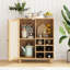 Armoire d'appoint en rotin avec tablettes réglables-951534707