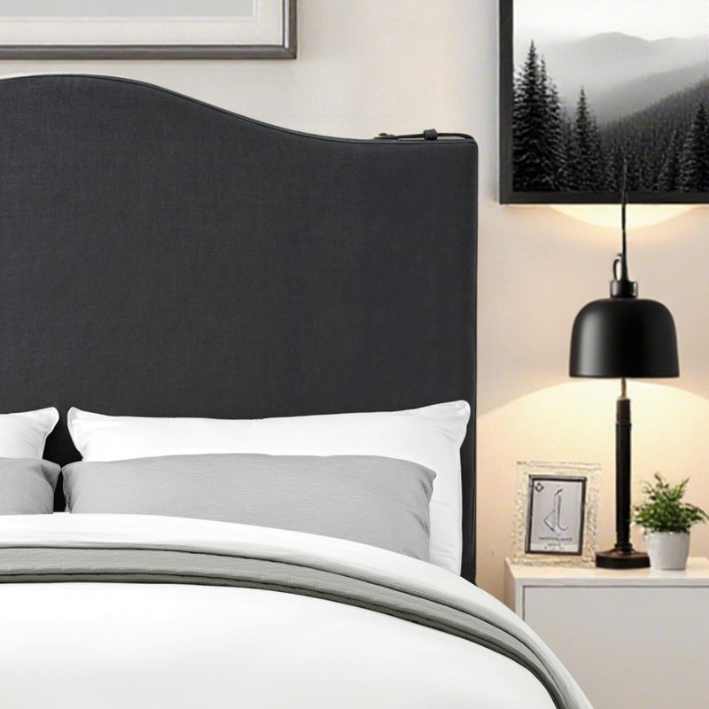 Tête de lit capitonnée et capitonnée, tête de lit en bois massif avec pieds en bois, tête de lit à hauteur réglable, Grand