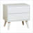 Mid-Century Modern White 2-Drawer Solid Wood Nightstand-454573408