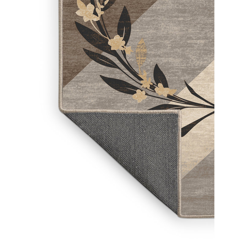 Tapis moelleux moelleux et moelleux à motif floral classique Laurier, 2 pi x 3 pi