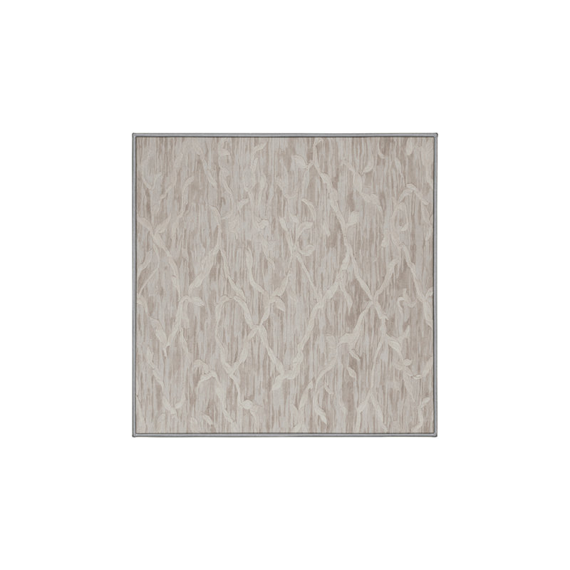 Machine Washable Gray Area Rug, Square 8'