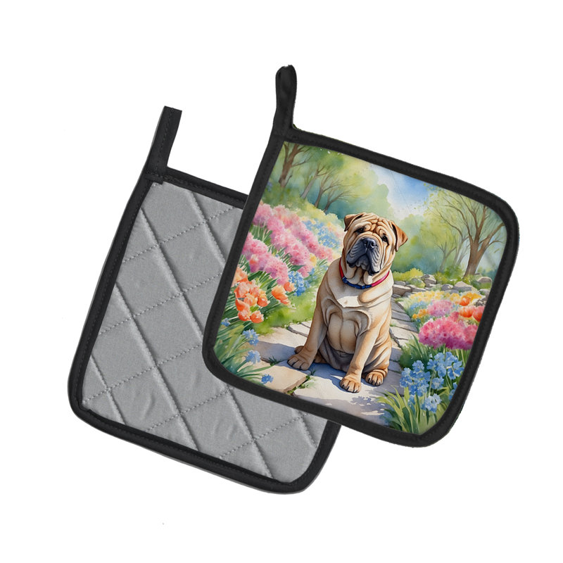 Caroline's Treasures Floral Polyester Potholder Set