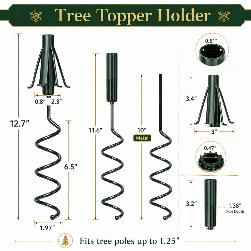 Support de décoration pour sapin de 12,7 pouces de hauteur, Vert