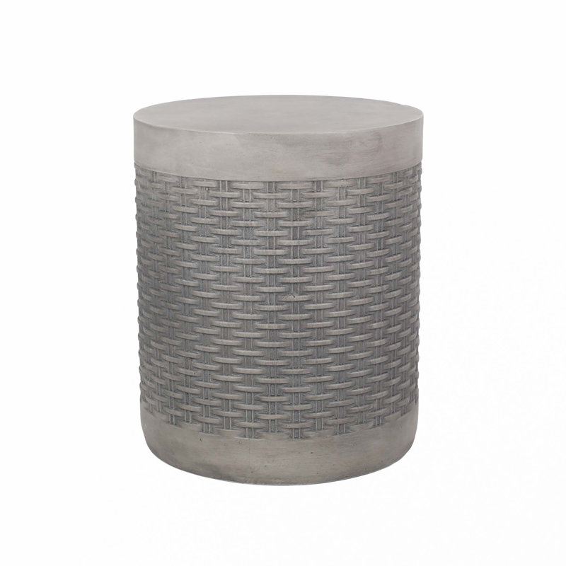 Outdoor Lightweight End Table Round Concrete Outdoor Side Table