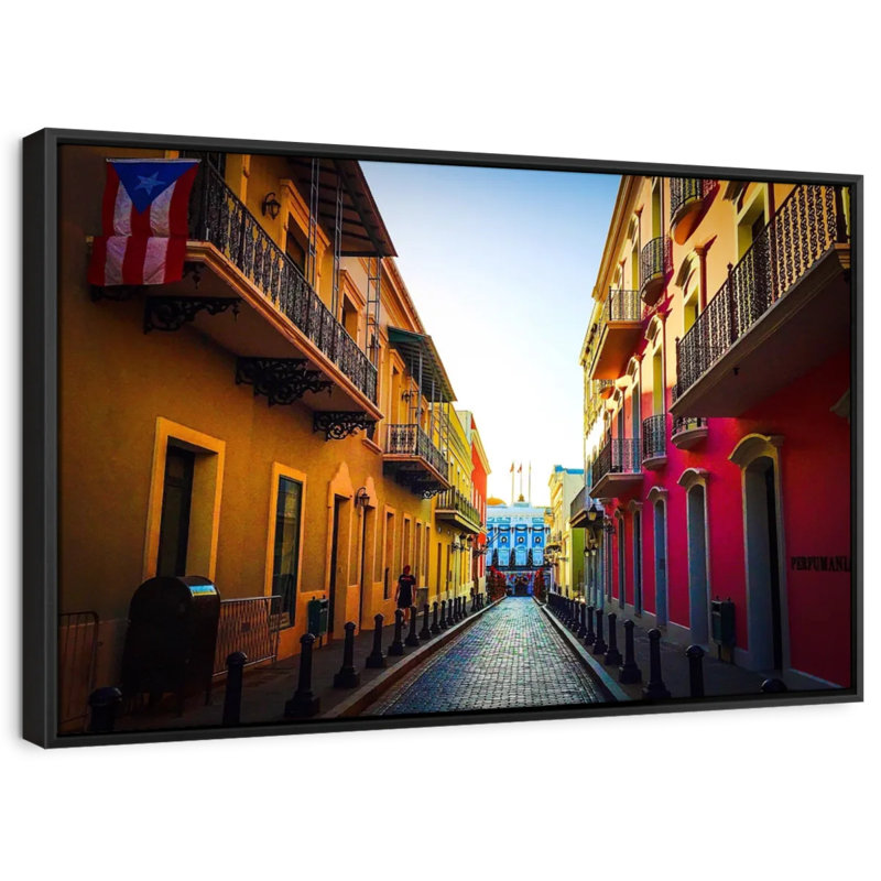 Puerto Rican Street Canvas Print, 17" H x 25" W