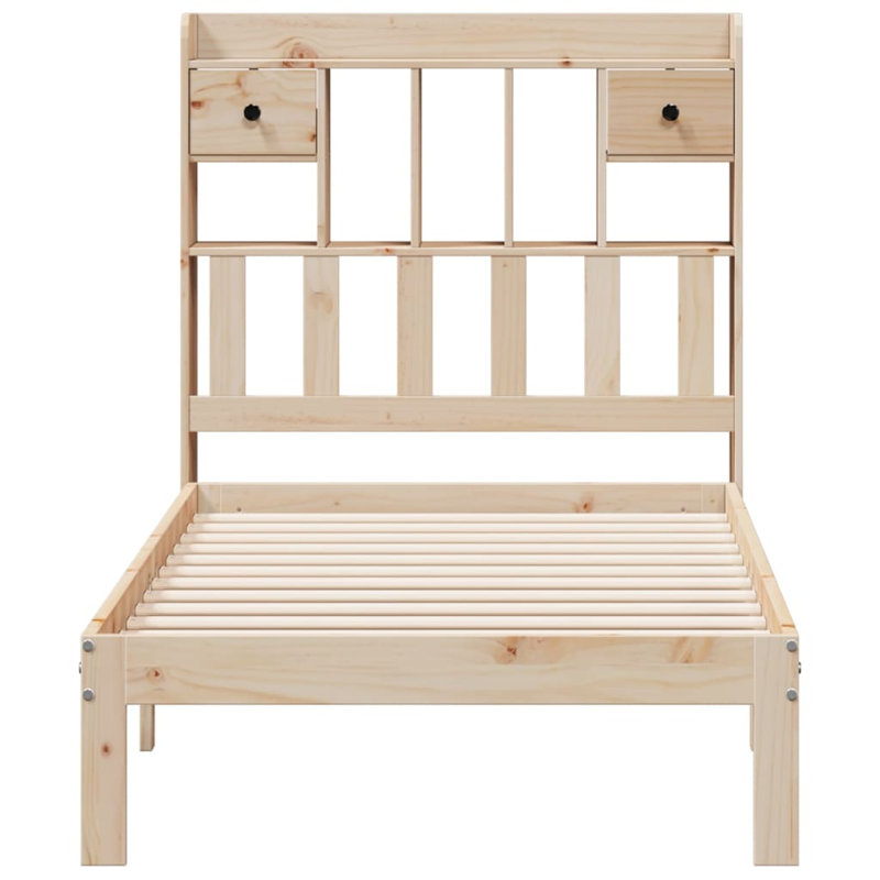 Bellandra Solid Wood Bed, European Single (90 x 200cm), Brown