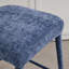 Tabouret de bar rembourré en tissu sans dossier bleu