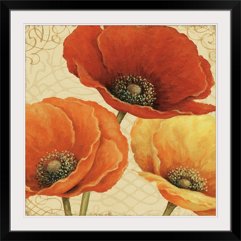 «Poppy Spice I» par Daphne Brissonnet, impression, H 38 po x l 38 po x P 1 po, Cadre noir