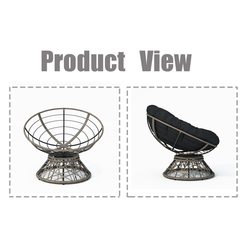 Fauteuil Papasan 40 ", Noir, noir, noir, noir