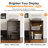 20''H Glass Display Cabinet With 2-Tier Shelves And Led Sensor Light For Living Room Game Room, Black