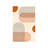 Mid-Century Abstract Line Area Rug, 5' x 7' for Outdoor Garden & Cabin, Peach Brown
