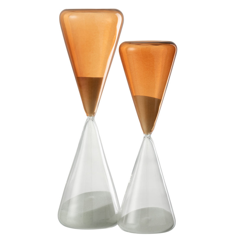 Hankison Glass Abstract Hourglass Decorative Object