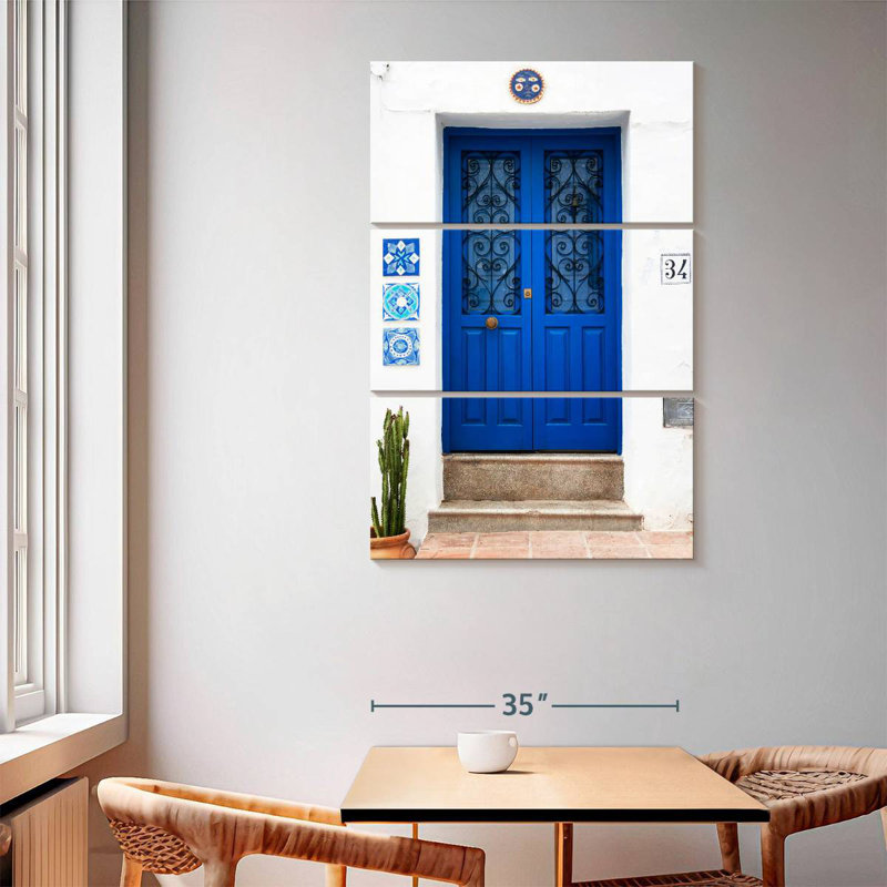 Porte d'entrée bleu foncé Lilie, H 65 po x l 42 po