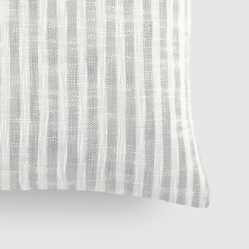 Yarn Dyed Cotton Throw Pillow in Bengal Stripe, Gray