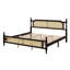 Base de lit en bois avec tête de lit en rotin-659028499-659028501
