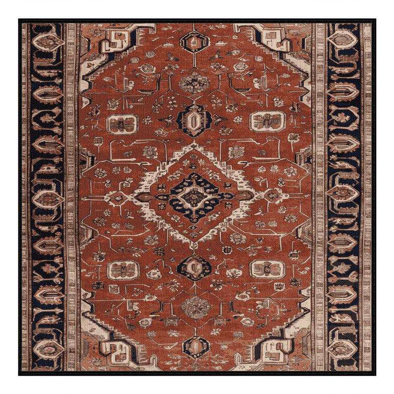 Tapis brun lavable à la machine, Carré 5 pi